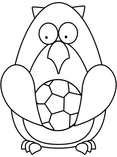 owl soccer mascot coloring page