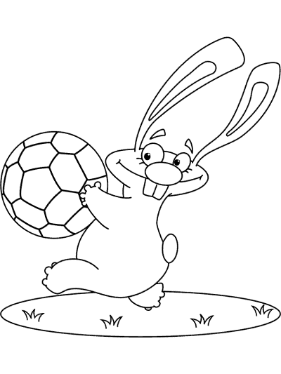 rabbit soccer mascot coloring page