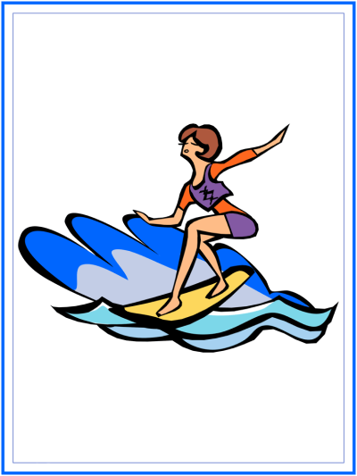 surfing coloring page