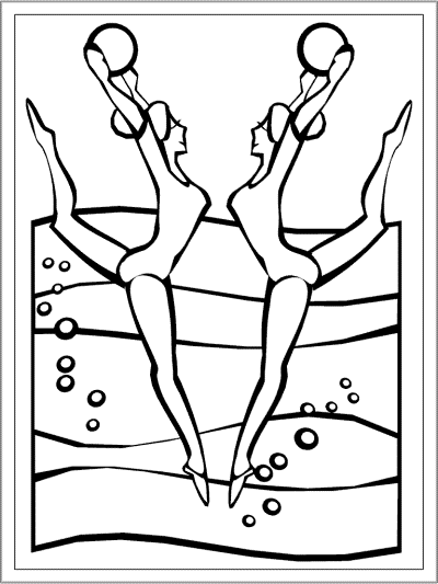 synchronized swimming coloring page