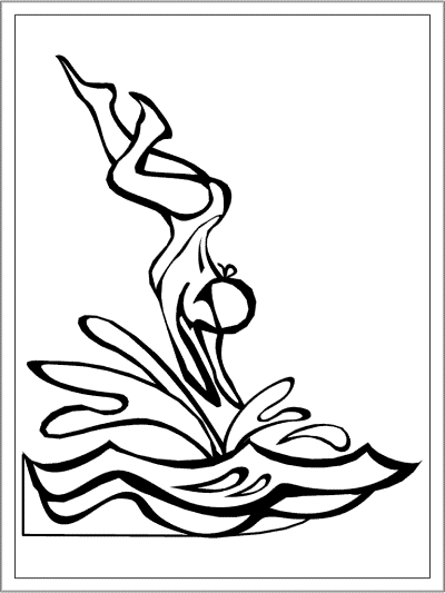 swimming coloring page