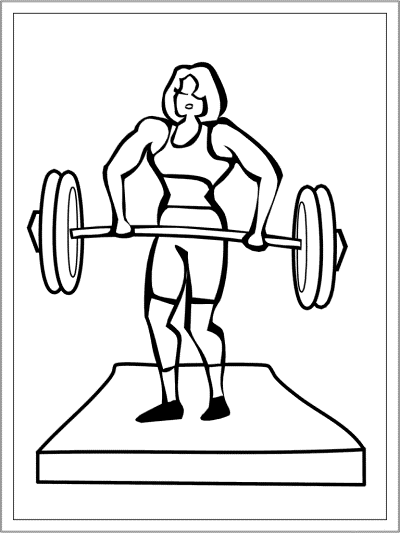 weightlifting coloring page