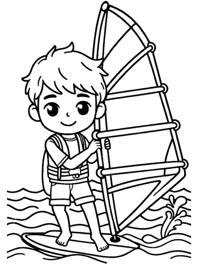 windsurfing coloring pages