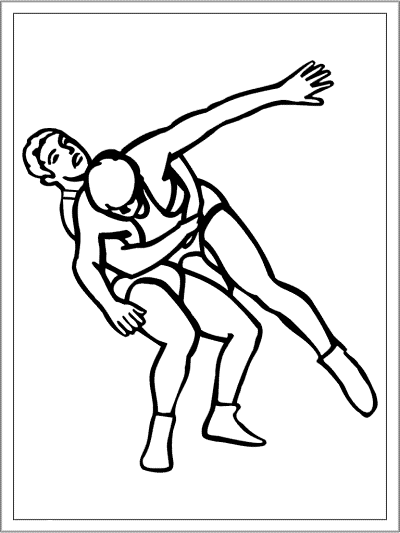 wrestling coloring page