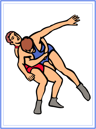 wrestling coloring page