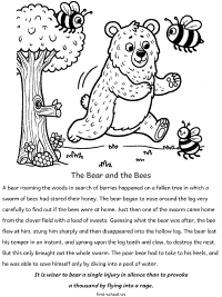 the bear and the bees fable coloring page