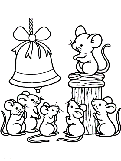 the belling the cat fable coloring page