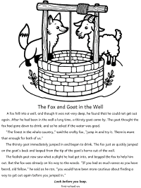 the fox and the goat in the well fable coloring page