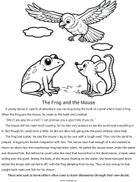 the frog and the mouse fable coloring page