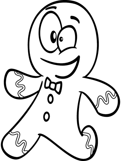 the gingerbread man running coloring page