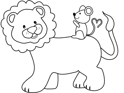 The Lion and the Mouse  coloring page