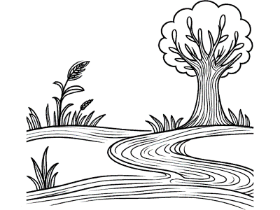 the oak and the reeds fable coloring page