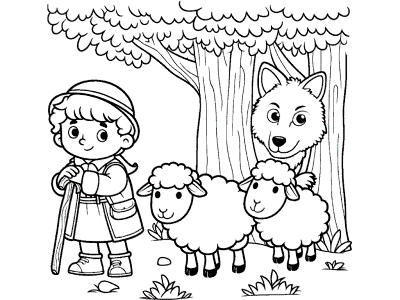 the the boy that cried wolf coloring page