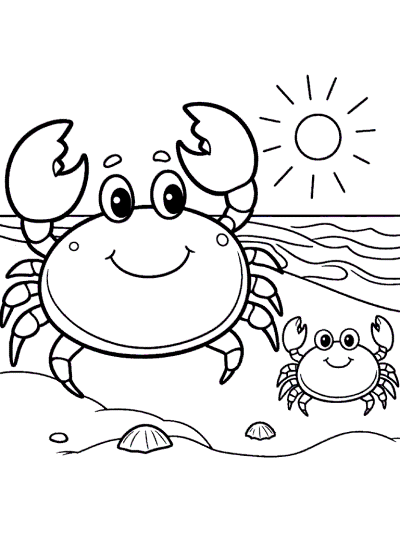 the young crab and his mother fable coloring page