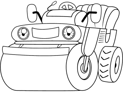 road roller coloring page