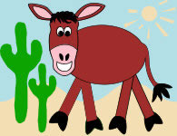 Desert landscape - Wild donkey or burro craft