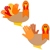 Handprints Turkey Craft Thanksgiving Preschool Printable Activity