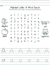 Letter A Word Search & Handwriting 