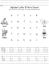 letter b word search and handwriting