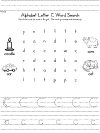 letter c word search and handwriting