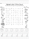 letter d word search and handwriting