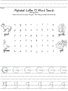 letter g word search and handwriting