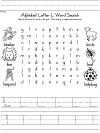 letter l word search and handwriting