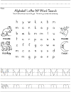 letter m word search writing worksheet