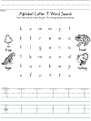 letter t word search and handwriting