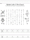 letter x word search and handwriting