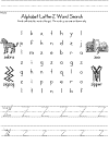 letter z word search and handvriting