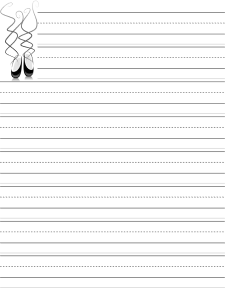 printable lined paper ballet shoes