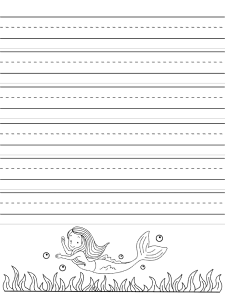 printable writing paper mermaid theme